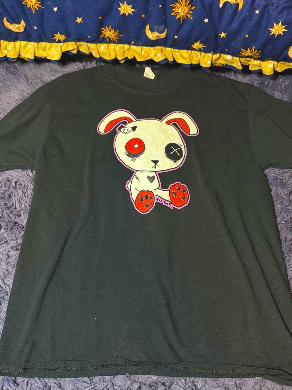 Gus Fink Bad Eye Goth Bunny Fruit Of The Lion Cotton T Shirt Unisex Large